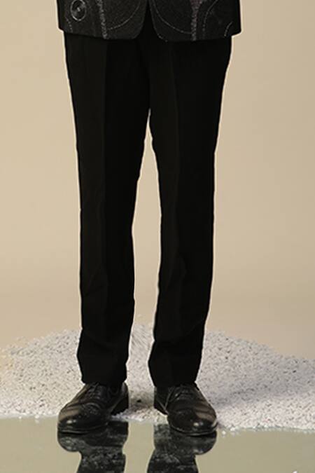 Kudrat Couture_Black Imported Italian Embroidered Cutdana Lifeline And Resham Suit Set_Online_at_Aza_Fashions