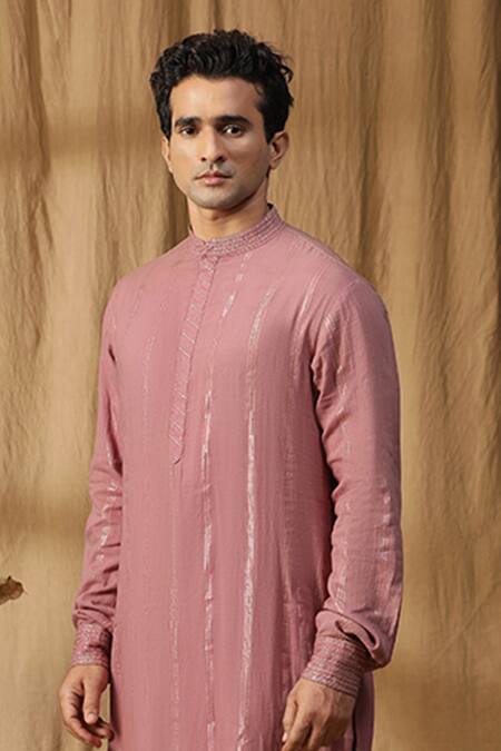 Kudrat Couture Pink Cotton Embroidered Zari Resham Anchored Kurta And Churidar Set Online at Aza Fashions Kudrat Couture_Pink Cotton Embroidered Zari Resham Anchored Kurta And Churidar Set_Online_at_Aza_Fashions