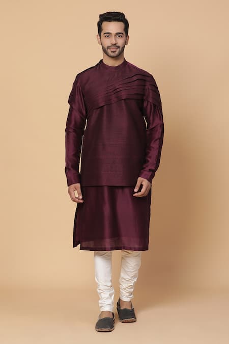 Kudrat Couture Pleated Panelled Kurta Set 