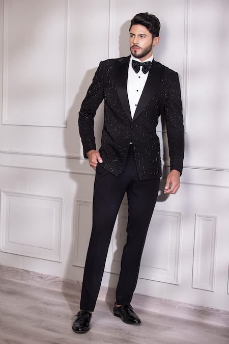 AMIT ARORA Starlet Cutdana Embellished Tuxedo With Trouser 