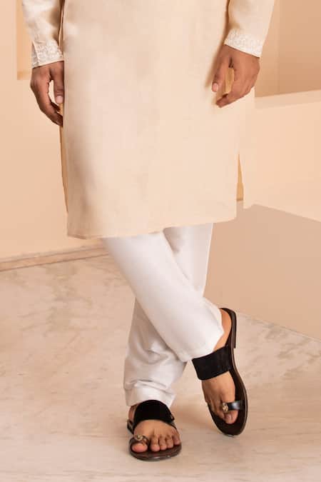 Amit Arora Peach Linen Embroidery Kurta And Aligadhi Set Online at Aza Fashions Amit Arora_Peach Linen Embroidery Kurta And Aligadhi Set _Online_at_Aza_Fashions