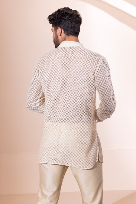Amit Arora Cotton Crochet Short Kurta 