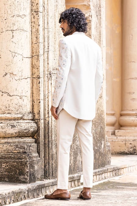 Amit Arora Thread Hand Embroidered Bandhgala With Waistcoat Set 