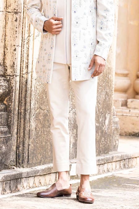 Buy Amit Arora Cream Polyester Embroidery Thread Hand Bandhgala With Waistcoat Set Online at Aza Fashions Buy_Amit Arora_Cream Polyester Embroidery Thread Hand Bandhgala With Waistcoat Set _Online_at_Aza_Fashions