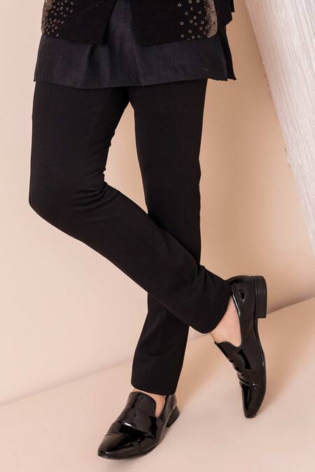 Buy_Amit Arora_Black Modal, Polyester Sequins Hand Embroidered Jodhpuri Pant Set _Online_at_Aza_Fashions