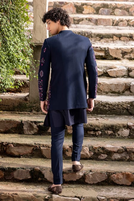 Amit Arora Bead Hand Embroidered Bandhgala Pant Set 