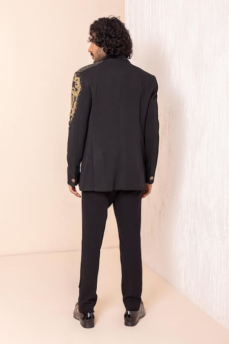 Amit Arora Metal Sleeves Embroidered Blazer Pant Set 