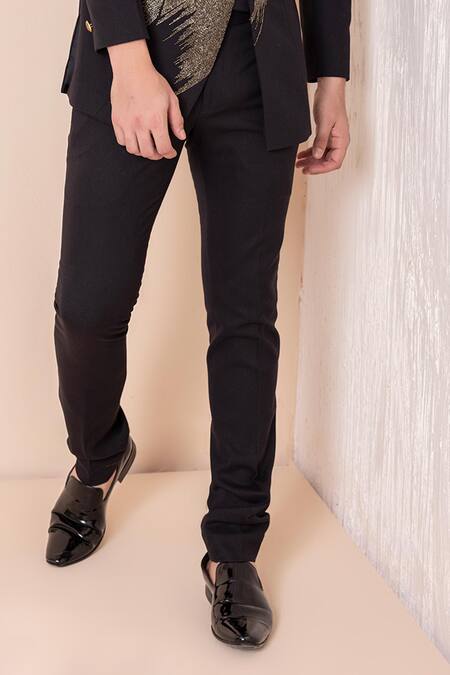 Amit Arora_Black Twill Cut Work Greko Cutdana Embroidered Jodhpuri Bandhgala With Pant _Online_at_Aza_Fashions