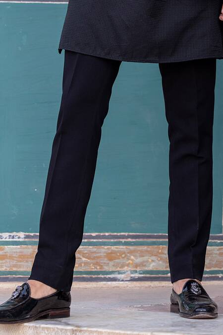 Amit Arora Black Velvet, Cotton, Silk Embroidery Geometric French Knot Bundi Kurta Set Online at Aza Fashions Amit Arora_Black Velvet, Cotton, Silk Embroidery Geometric French Knot Bundi Kurta Set _Online_at_Aza_Fashions