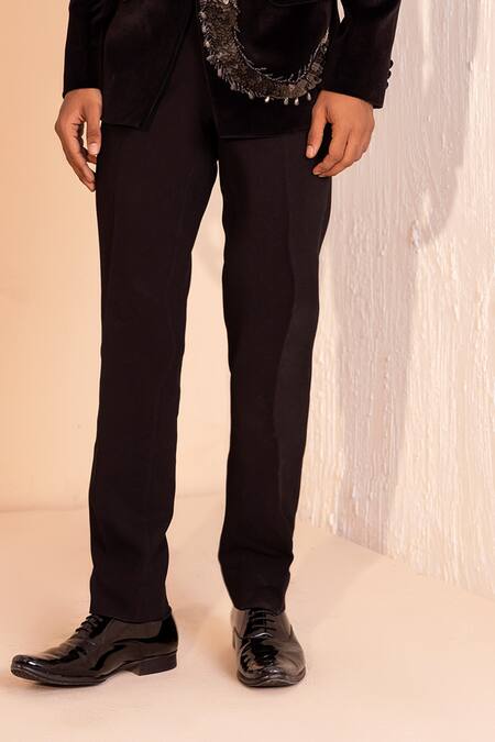 Buy Amit Arora Black Cotton Embroidery Dragon Embellished Coat With Pant Buy_Amit Arora_Black Cotton Embroidery Dragon Embellished Coat With Pant