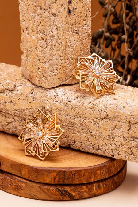 Gaurish bespoke jewellery Caree Stones Embellished Stud Earrings 