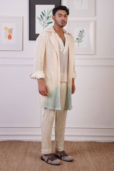 Shop_Ankur J_Beige Embellished Overlay Set _Online_at_Aza_Fashions