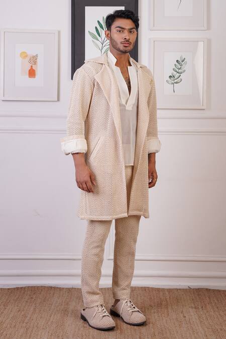 Shop_Ankur J_Beige Embellished Overlay Pant Set _Online_at_Aza_Fashions