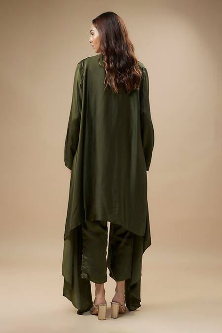 Label Deepshika Agarwal Asymmetric Jacket Pant Set 