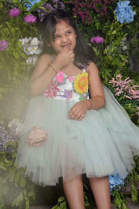 Panchhi By Kanupriya Tibrewala Humming Love Hand Embroidered Dress 