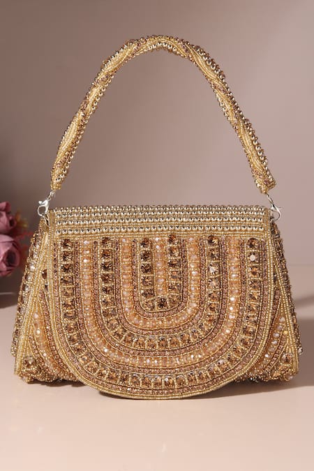 House of Webhin Stone & Bead Embellished Bag 