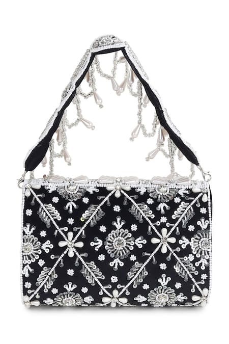 House Of Webhin Floral Pearl Embellished Bag 