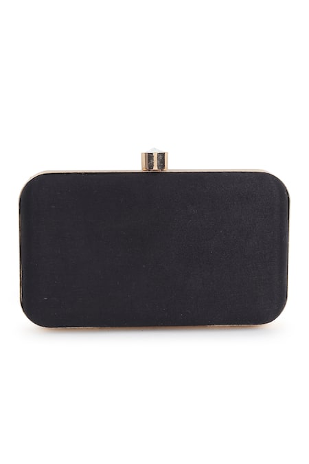 House Of Webhin Midnight Parrot Embroidered Clutch 