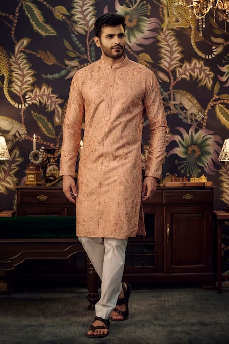 Kasbah Thread Embroidered Silk Kurta 