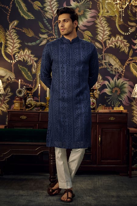 Kasbah Chikankari & Thread Work Kurta 