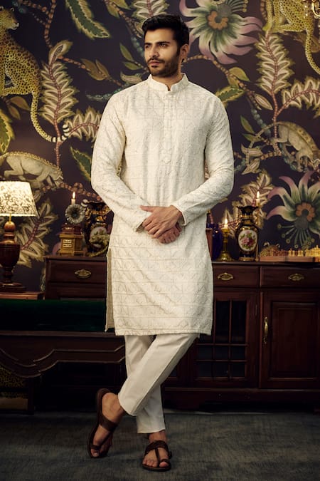 Kasbah Thread & Sequin Embroidered Kurta 