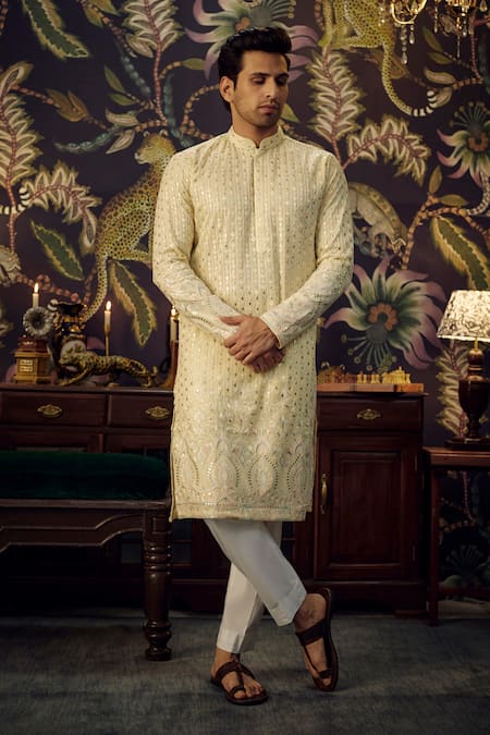 Kasbah Chikankari & Sequin Embroidered Kurta 