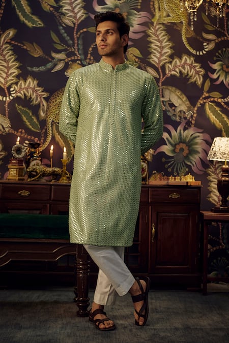 Kasbah Mirror & Sequin Embroidered Kurta 