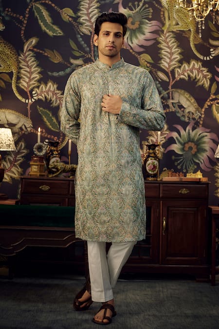 Kasbah Kashmiri Multi Thread Embroidered Kurta 