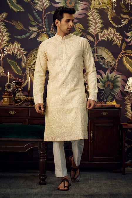 Kasbah Chikankari Sequin Embroidered Kurta 