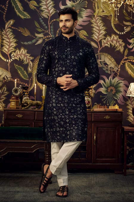 Kasbah Geometric Sequin Embroidered Kurta 