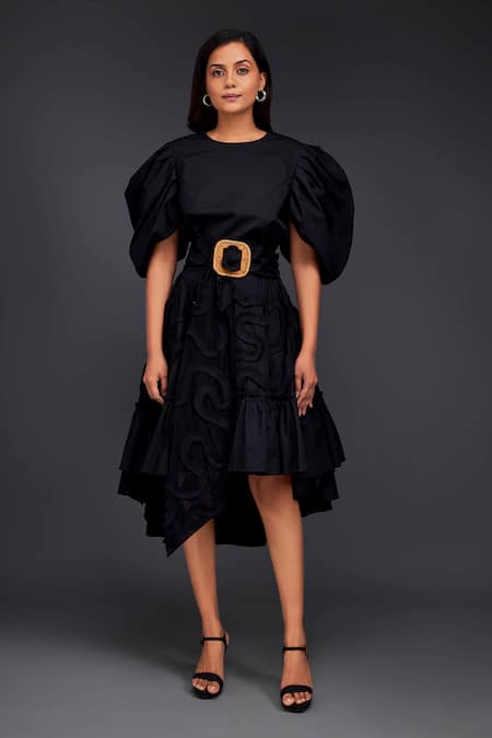 Deepika Arora Top With Pleated Frill Skirt 