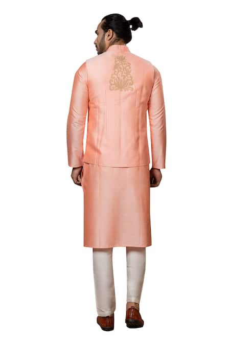 Shop_Priyanka Haralalka_Pink Cotton, Silk Embroidery Zari Bundi _Online_at_Aza_Fashions