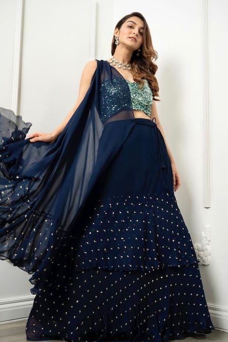 Dajwaree Atasi Embroidered Ruffle Lehenga Set 