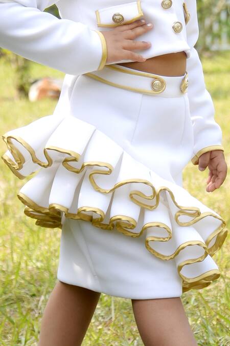 Toplove White Cotton, Neoprene Piping Chic Pipe Work Blazer And Skirt Set Online at Aza Fashions Toplove_White Cotton, Neoprene Piping Chic Pipe Work Blazer And Skirt Set _Online_at_Aza_Fashions