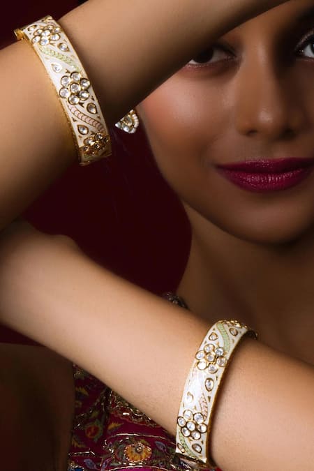 Queens Jewels Meenakari Kundan Bangles-Set of 2 