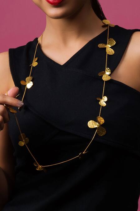 Buy_Queens Jewels_Gold Plated Butterfly Cut-out Chain Necklace _Online_at_Aza_Fashions
