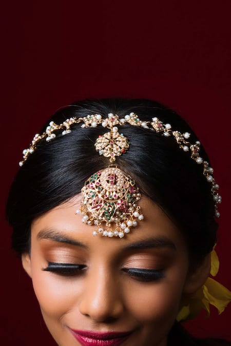 Queens Jewels Jadau Stone Embellished Sheeshpatti 