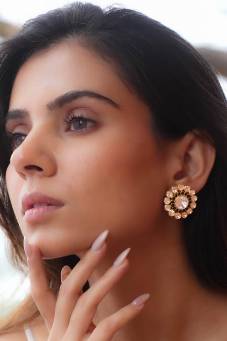 Zeeya Luxury Jewellery Ananya Polki Studded Stud Earrings 