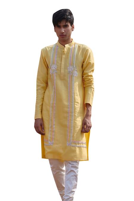 Shop House Of Koa Yellow , , June Geometric Embroidered Kurta Set Online at Aza Fashions Shop_House Of Koa_Yellow , , June Geometric Embroidered Kurta Set _Online_at_Aza_Fashions