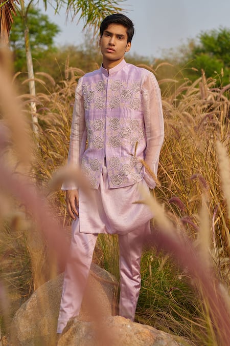 House Of Koa Lavender Bundi Raw Silk Embroidery Zardozi Set Online at Aza Fashions House Of Koa_Lavender Bundi Raw Silk Embroidery Zardozi Set _Online_at_Aza_Fashions