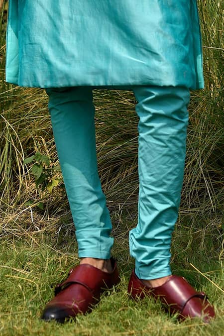 House Of Koa Blue Chanderi, Cotton Pearls, Zari Placement Embroidered Kurta Set Online at Aza Fashions House Of Koa_Blue Chanderi, Cotton Pearls, Zari Placement Embroidered Kurta Set _Online_at_Aza_Fashions