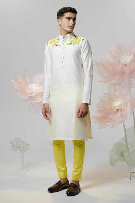 House of KOA Orentail Rose Embroidered Shoulder Kurta 