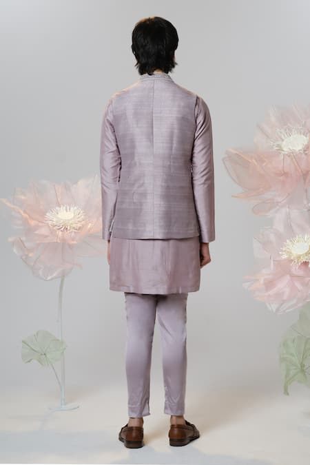 Shop House Of Koa Lavender Kurta Chanderi Embroidered Zardozi Bandi And Set at Aza Fashions Shop_House Of Koa_Lavender Kurta Chanderi Embroidered Zardozi Bandi And Set _at_Aza_Fashions