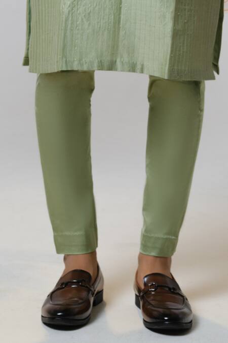 House Of Koa Green Kurta Chanderi Embroidered Glass Bead Lotus Bandi And Set Online at Aza Fashions House Of Koa_Green Kurta Chanderi Embroidered Glass Bead Lotus Bandi And Set _Online_at_Aza_Fashions