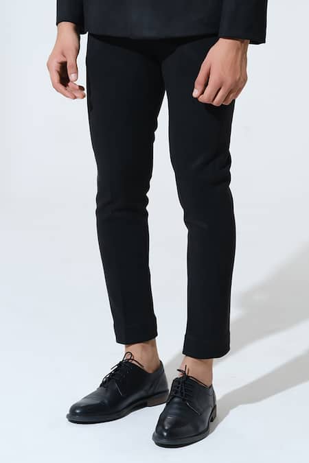 House Of Koa Black Suede Embroidery Majestic Phoenix Bandhgala With Pant Online at Aza Fashions House Of Koa_Black Suede Embroidery Majestic Phoenix Bandhgala With Pant _Online_at_Aza_Fashions