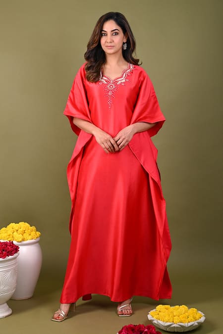 Hasrat By Salma Beads Hand Embroidered Kaftan 