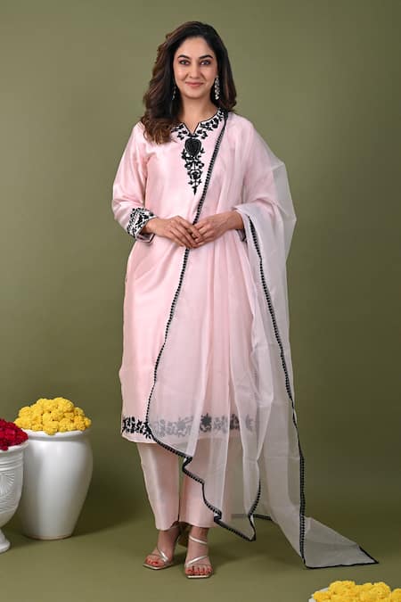 Hasrat By Salma Beads Hand Embroidered Kurta Pant Set 