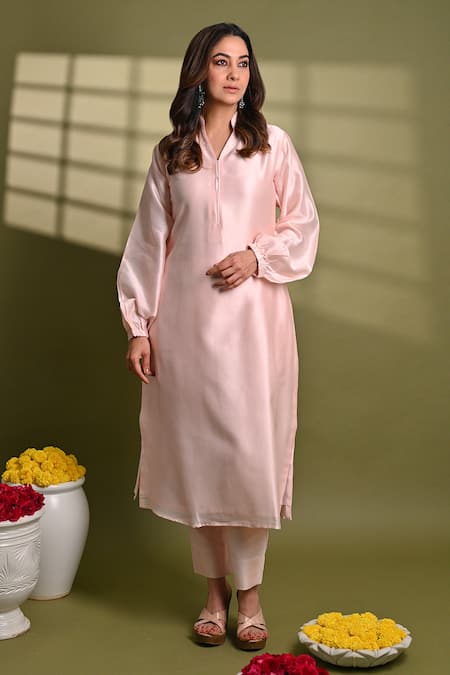 Hasrat By Salma Mandarin Kurta With Pant 