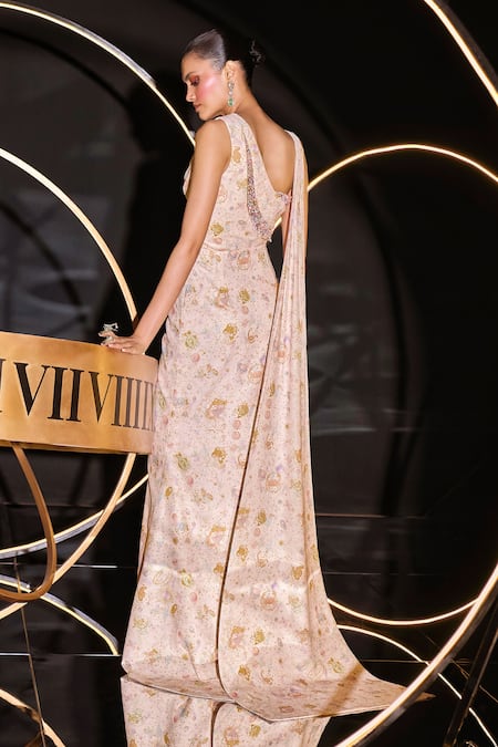 Shop Ohaila Khan Multi Color Tulle, Polyester Pearls, Crystals Astra Cosmic Print Gown at Aza Fashions Shop_Ohaila Khan_Multi Color Tulle, Polyester Pearls, Crystals Astra Cosmic Print Gown _at_Aza_Fashions