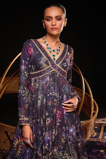 Buy Ohaila Khan Multi Color Organza, Polyamide Sequins, Astro Cosmic Print Anarkali With Dupatta Online at Aza Fashions Buy_Ohaila Khan_Multi Color Organza, Polyamide Sequins, Astro Cosmic Print Anarkali With Dupatta _Online_at_Aza_Fashions